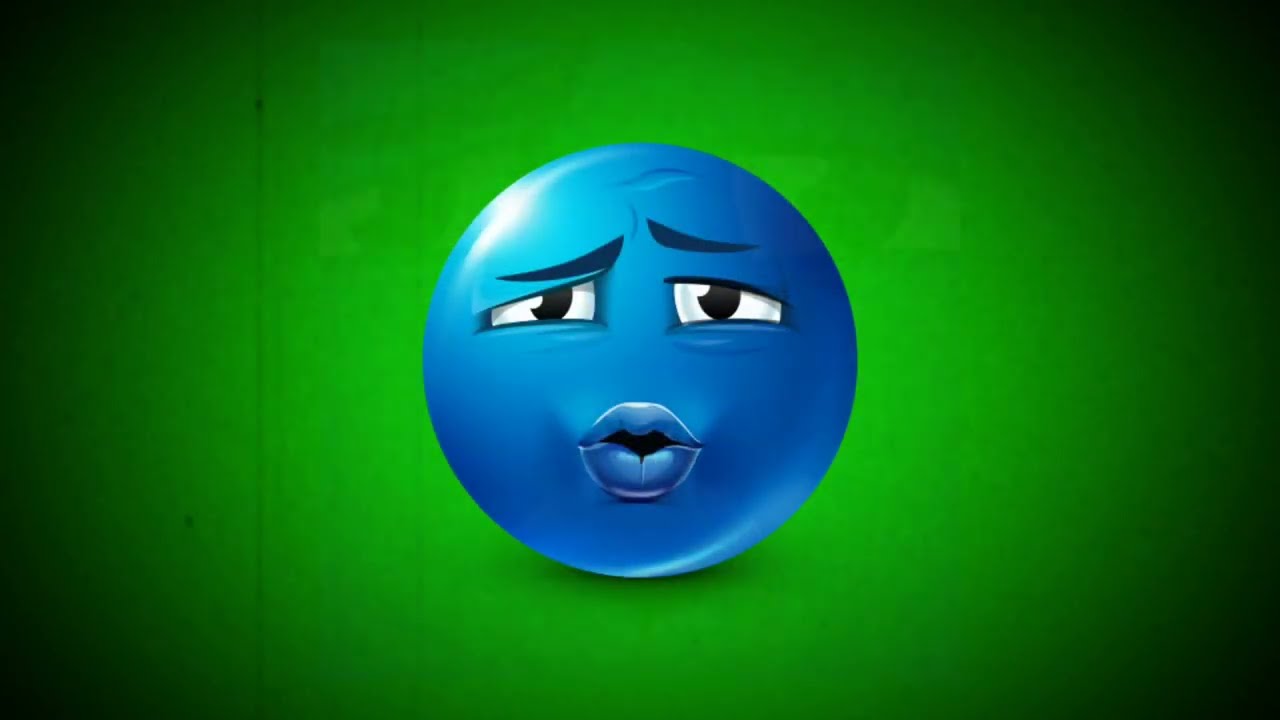 Blue Troll Face 🎭 Emoji  | Copyright free 🆓 | Green Screen New Troll Face