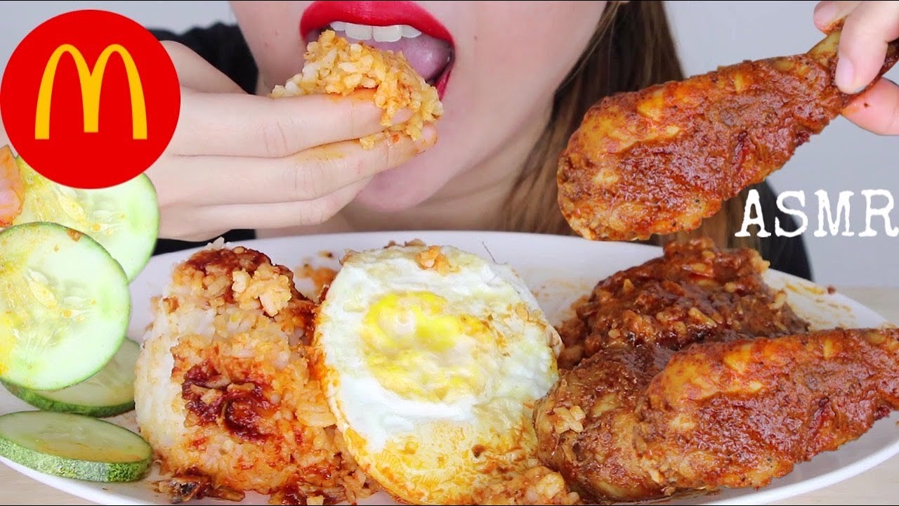 ASMR MCDONALD'S NASI LEMAK CHICKEN RENDANG | AYAM RENDANG | EATING SOUNDS | FOODIELICIOUS ASMR
