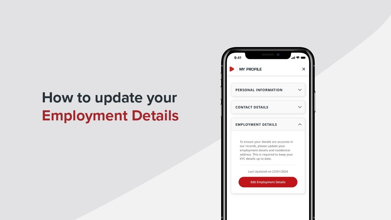 How to update your employment details on the ADCB Mobile Banking App