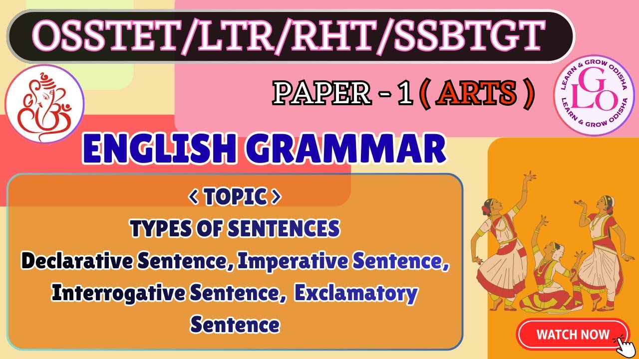 TYPES OF SENTENCES || ENGLISH GRAMMAR  || OSSTET/LTR/RHT/SSBTGT