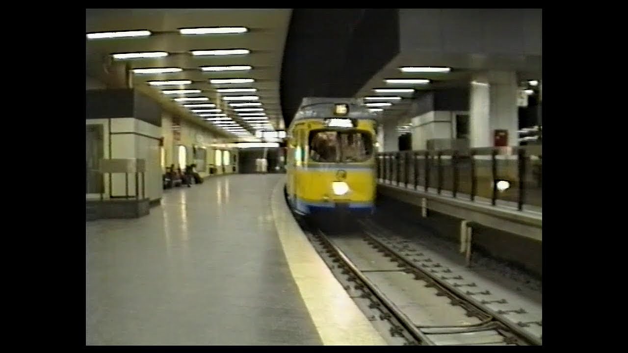 Fahrt mit dem Spurbus von Essen Porscheplatz (heute Rathaus Essen) nach Kray Sparkasse 09.06.1991