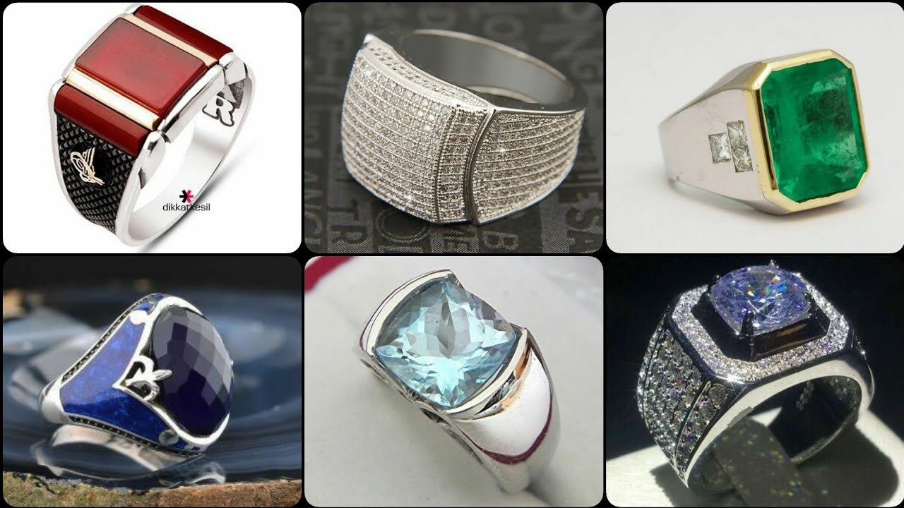 Black stone italian silver rings for men|Chandi ki angothiyan|gents silver rings @A.j collection