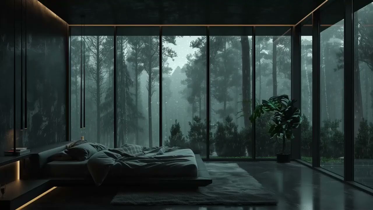 A Rainy Night Indoors That Feels Safe, Quiet, and Calm with Piano
