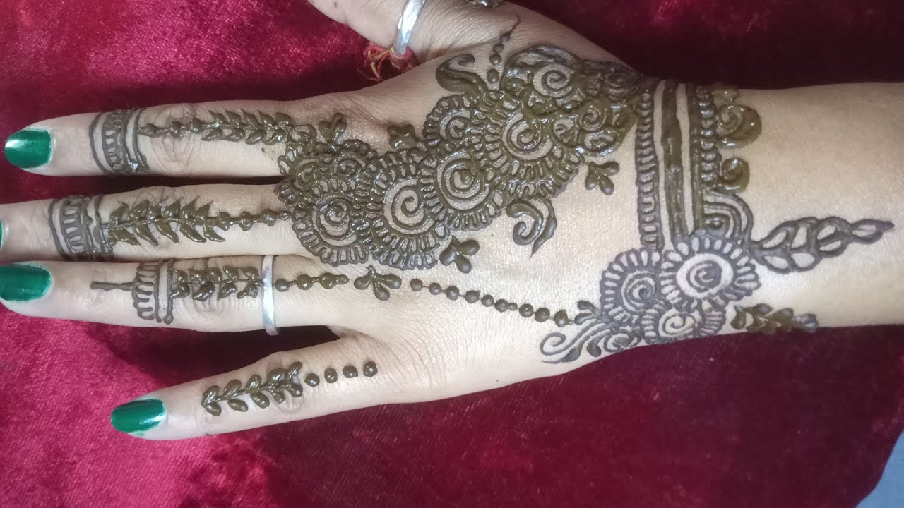 🌿 🌺 back hand mehndi design🌺