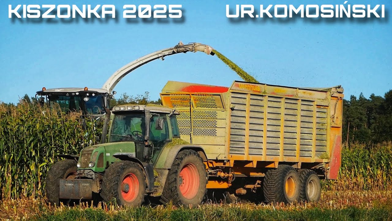KUKURYDZA NA KISZONKE 2025 ! ✓UR.KOMOSIŃSKI! ✓Claas jaguar 970✓2x Valtra✓2xVeenhuis✓Fendt✓John deere