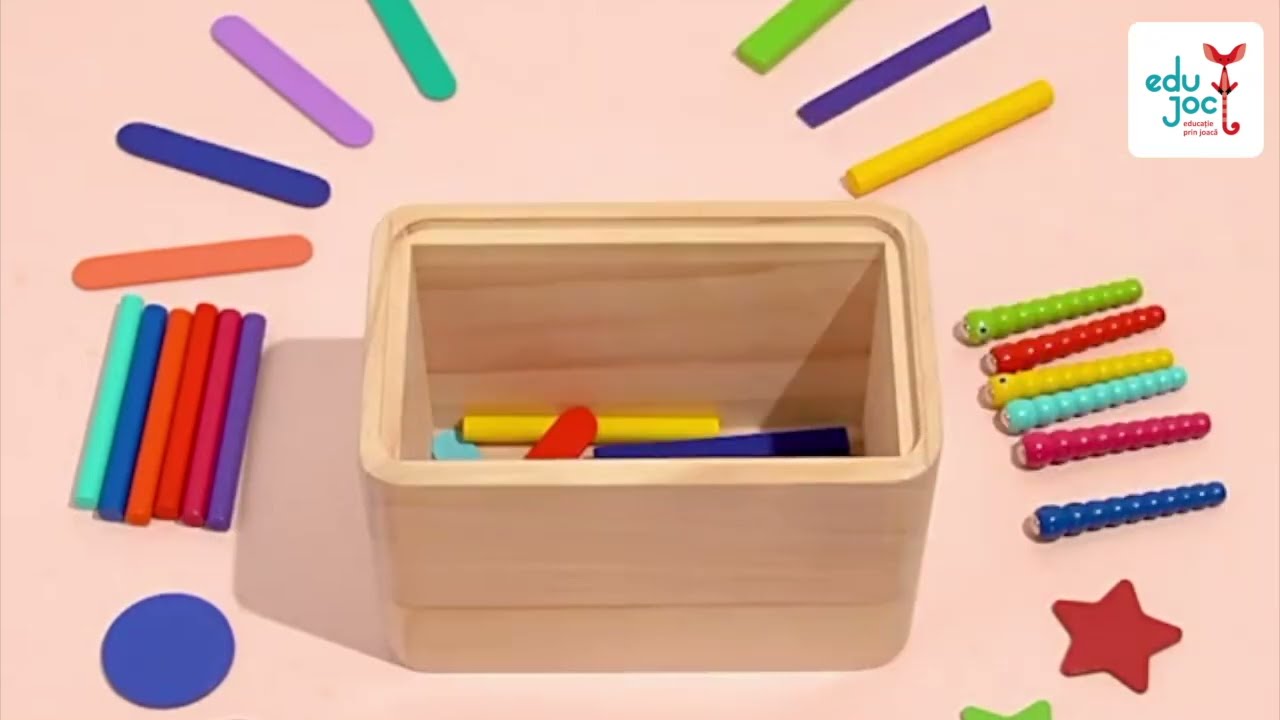 Jucărie educativă 3 în 1 din lemn Sortare, forme și pescuit magnetic pentru copii #montessori #cutie