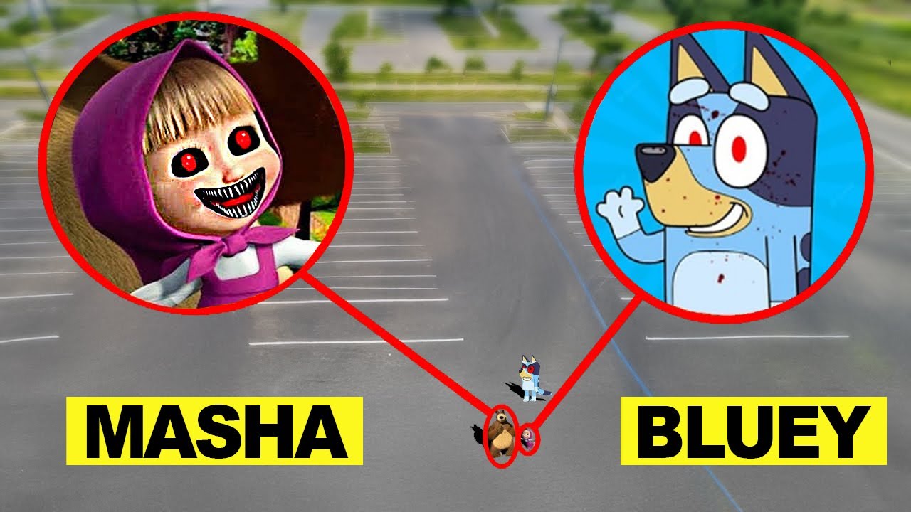 Дрон снимает BLUEY и МАША И МЕДВЕДЬ!! (Это действительно реально)