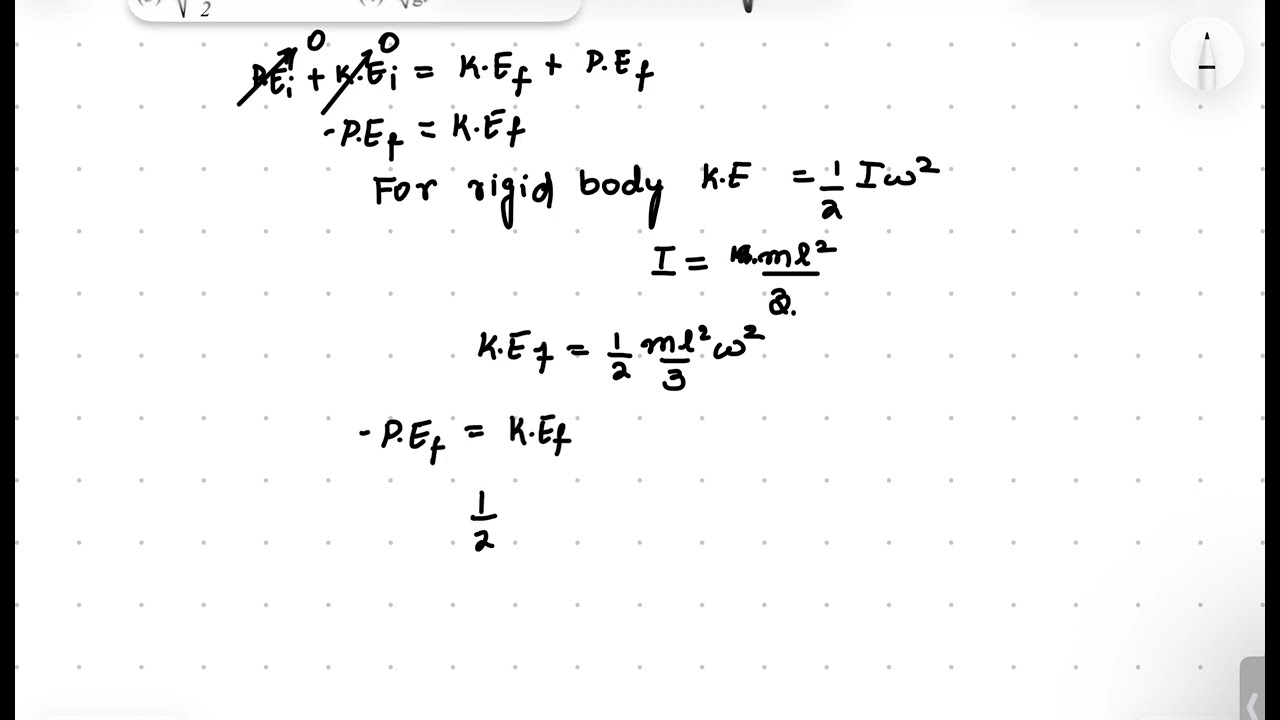 A rod of mass ‘m’ and length ‘l’ is released fromhorizontal position in vertical plan