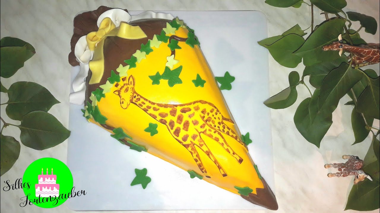 Zum Schulanfang Schultüte Einschulungstorte Torte Kakaomalerei
