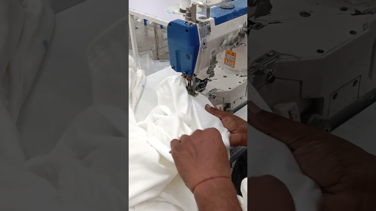 flat lock sewing machine t-shirt hem bottom #sew #sewing #viralyoutubeshorts #factory
