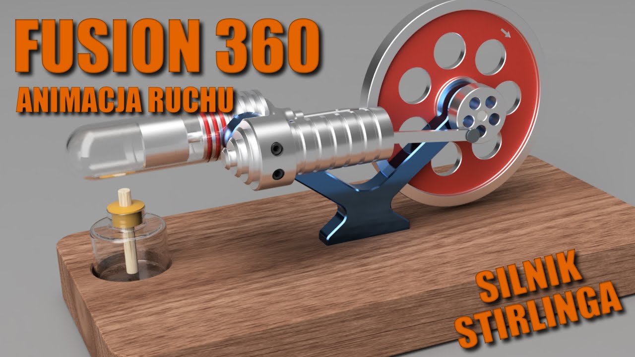 Animacja w Fusion 360 - silnik Stirlinga