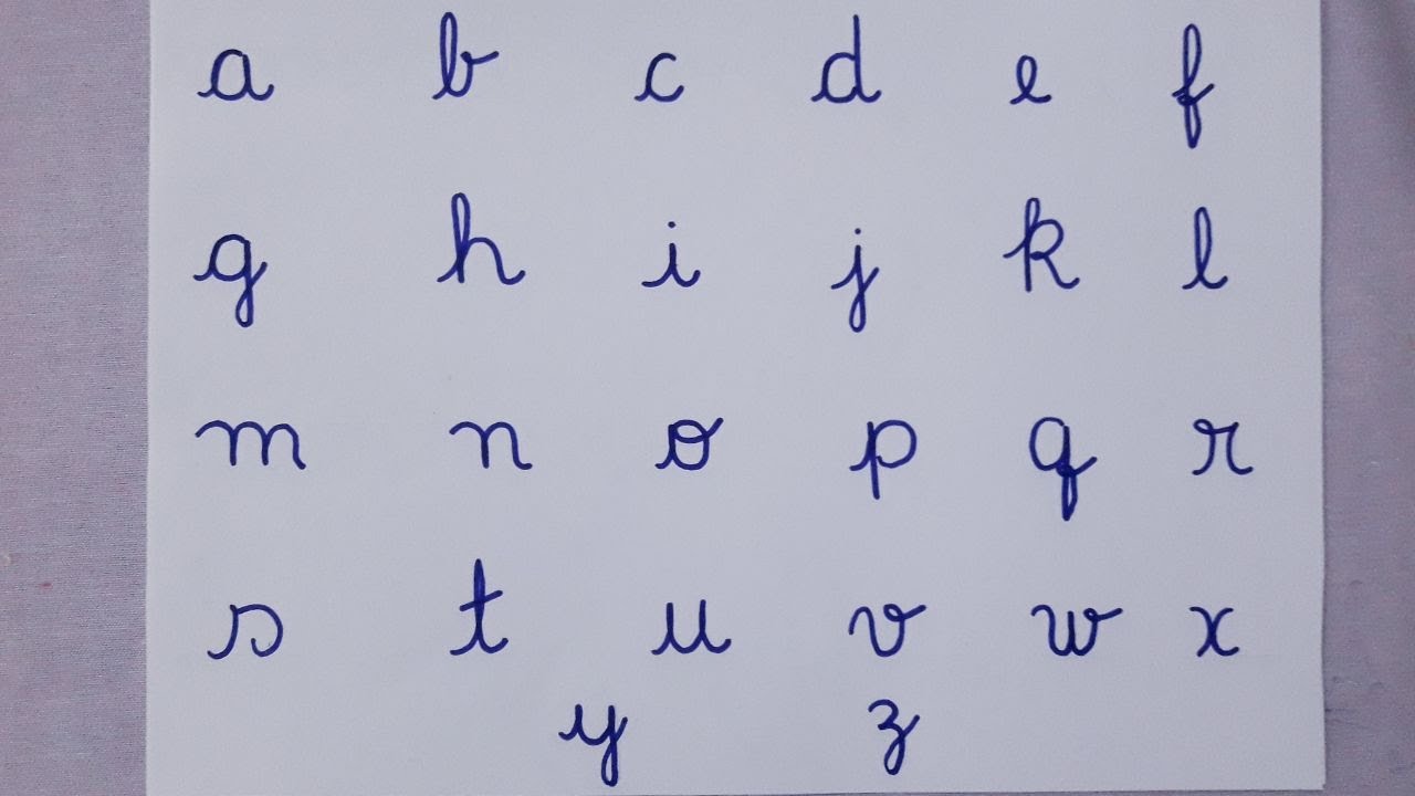 Alfabeto Minúsculo Com Letra Cursiva - Letra Cursiva - @Vamos Aprender