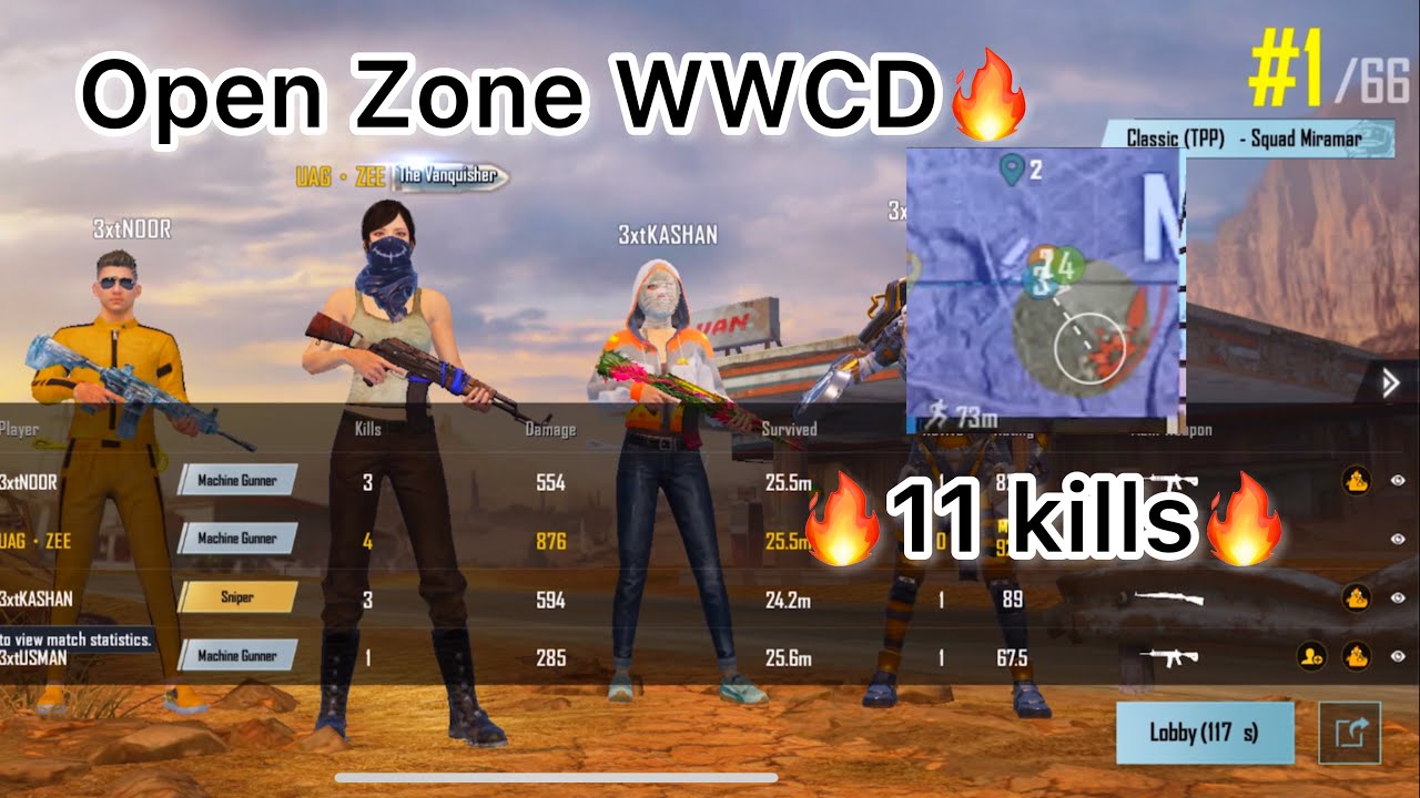 Open Zone WWCD with Team 3xt | Pubg Mobile | zee.pubg