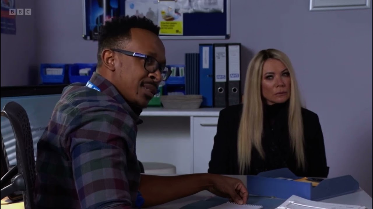 Eastenders Sharon tells Phil’s doctor that he is finding life hard and pushing people away scene