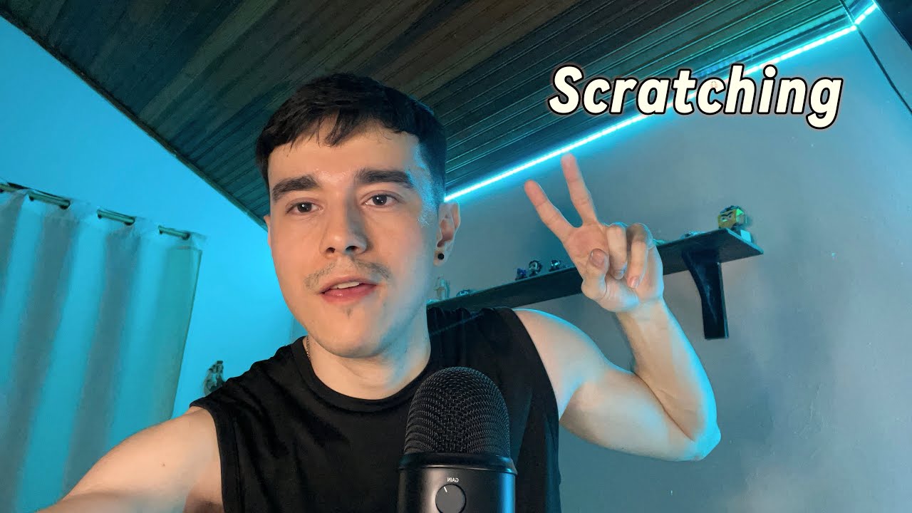 ASMR - Fast Male Skin & Fabric Scratching For Tingles !