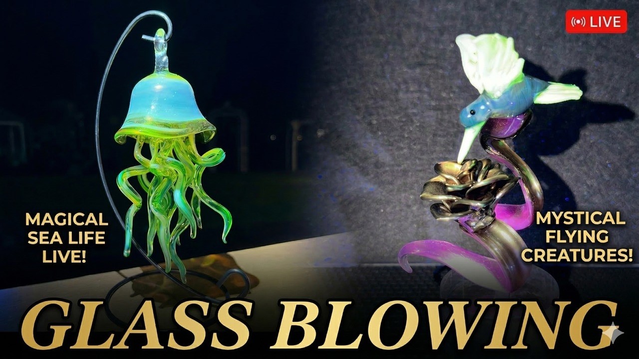 LIVE Glassblowing – Flying Animals & Sea Creatures Formed at 4000°