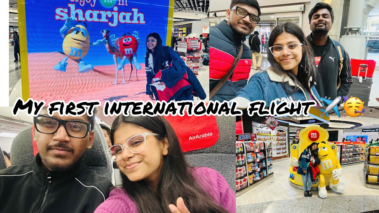 My first international flight✈️🥳 Jaipur to Sharjah to Armenia 🇦🇲 Meet my brother 🥳🫶 #vlog #fyp