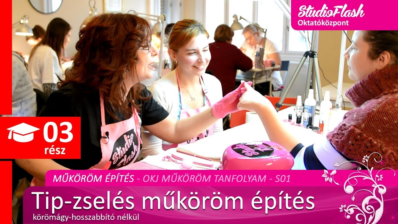 Tip-zselés francia műköröm építés körömágy-hosszabbító nélkül - Műköröm tanfolyam S01E03