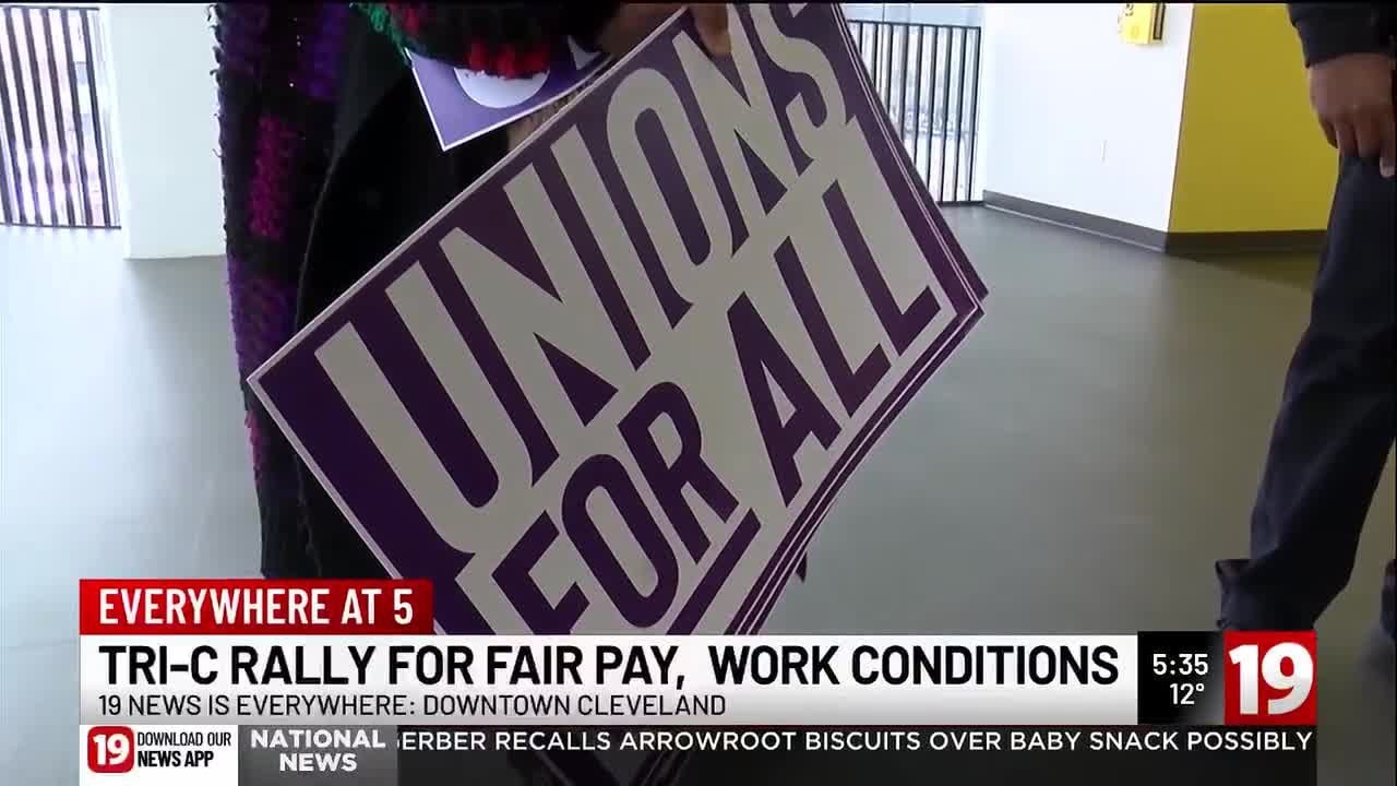 SEIU union hold rally during Tri-C Trustees meeting as contract talks continue