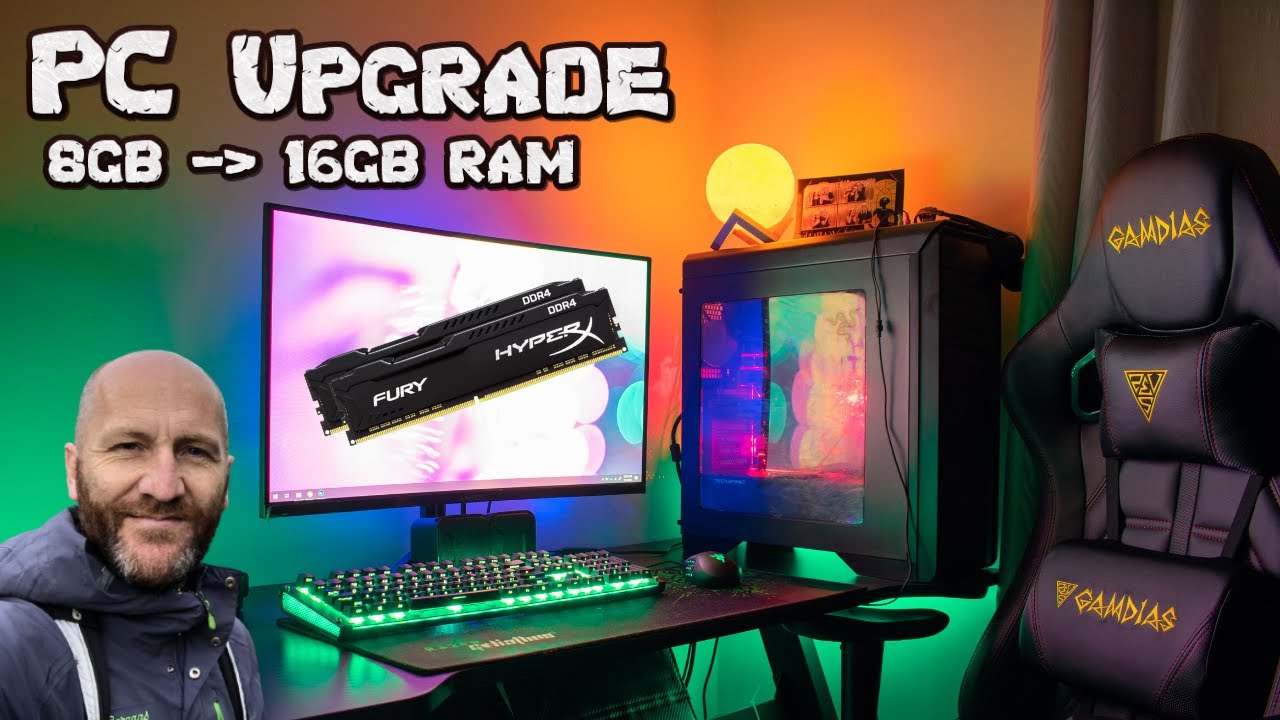 How to upgrade PC Memory - 8GB to 16GB - HyperX Fury Black DDR4 3200Mhz 2x8GB