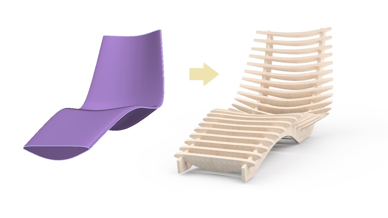 Woodwork for inventor V8 and freeform skeleton tutorial sun chair