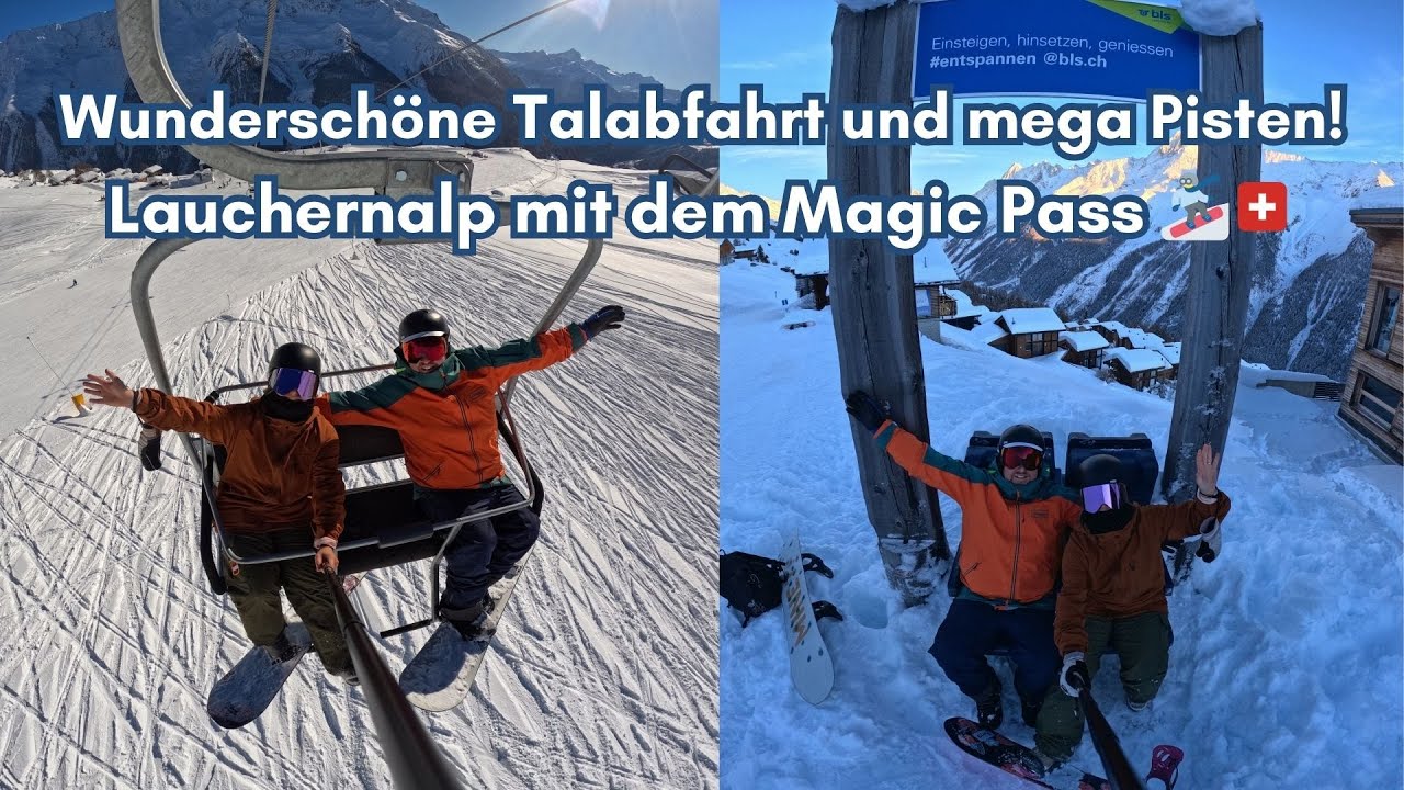 Top Talabfahrt und mega Pisten! Mit dem Magic Pass Lauchernalp im Lötschental! 🏂❄️🇨🇭 Ski-VLOG