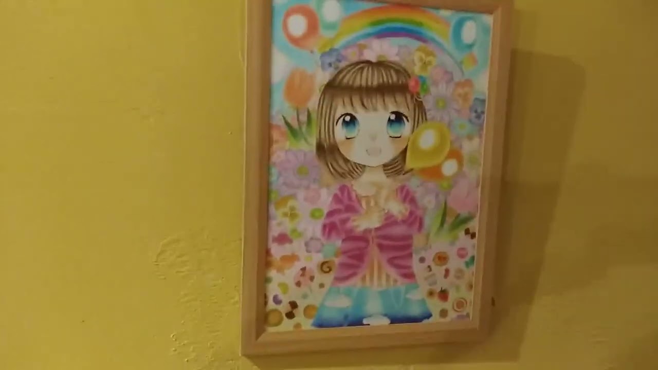 (親子展)喫茶店に絵を展示させて頂いた時の画像