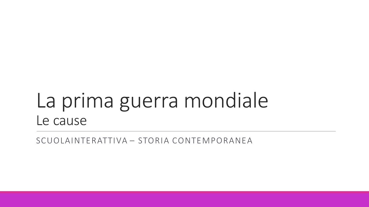 Prima Guerra Mondiale: le cause