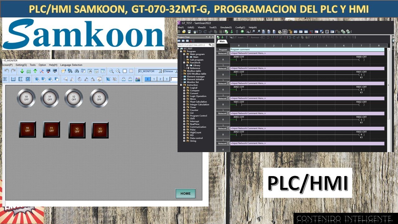 03-PLC/HMI SAMKOON, GT-070-32MT-G, PROGRAMACIÓN DEL PLC Y HMI