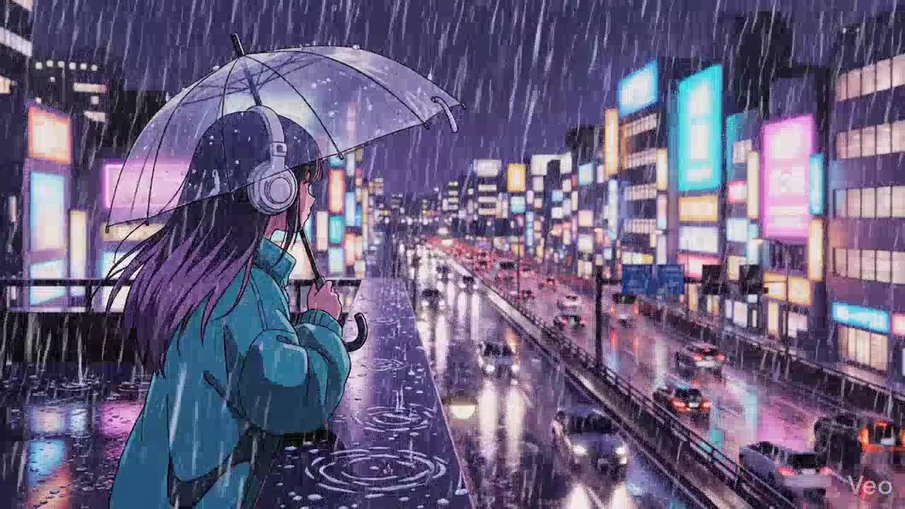 Rain Sounds in Neon City 🌧️ Lofi for Focus & Calm