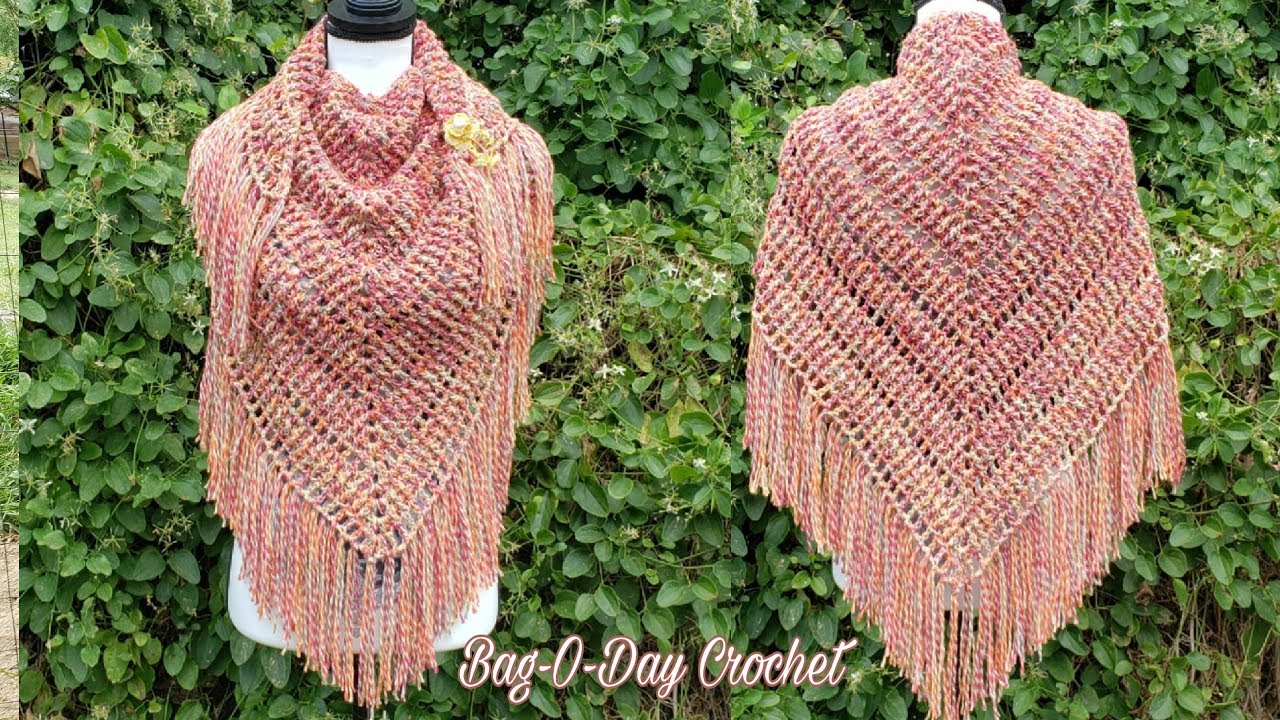 HOW TO CROCHET A SHAWL | FALLING EMBERS RIBBED CROCHET WRAP | BAG O DAY CROCHET TUTORIAL #518