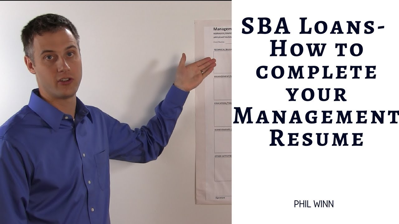SBA Loans - How to complete your Management Resume