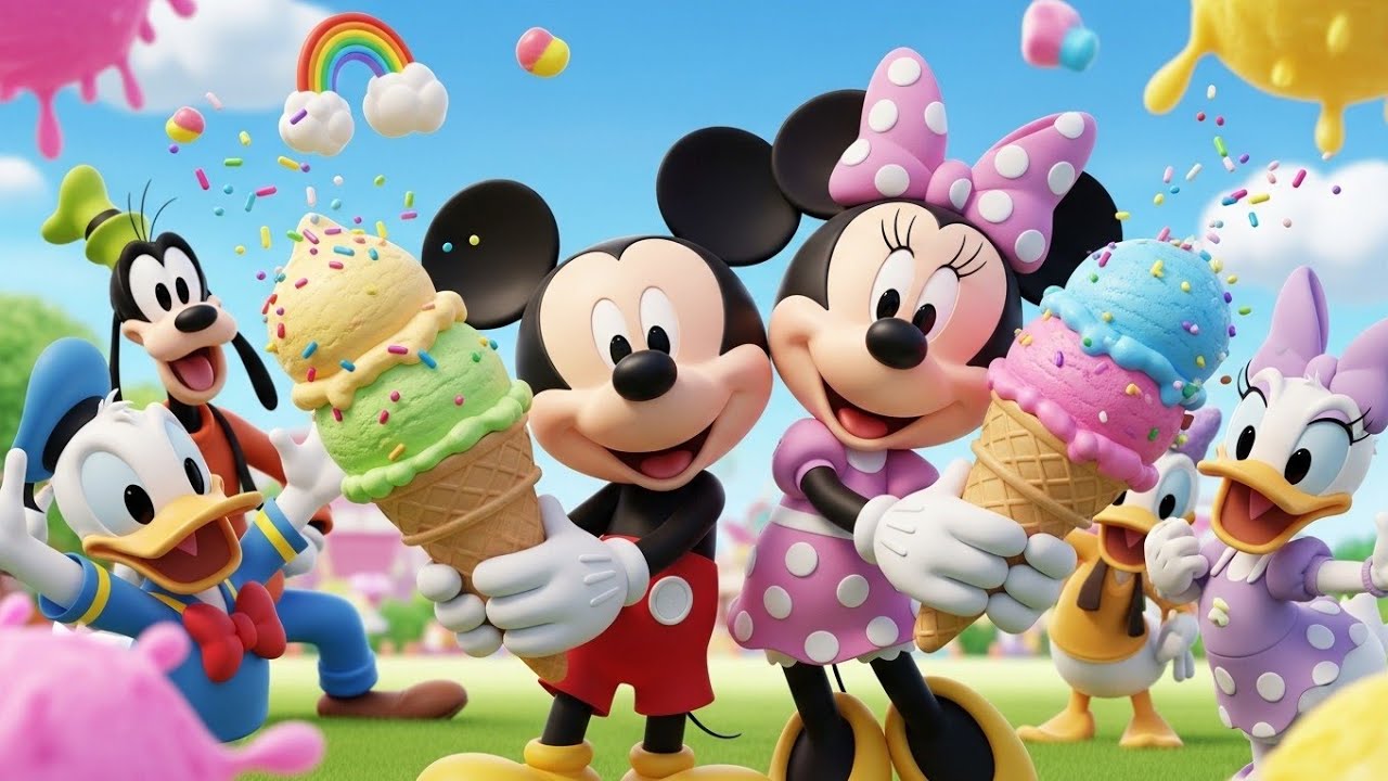 🍦✨ Mickey Mouse & Friends’ MEGA Rainbow Ice Cream Adventure 🍨❄️ | Funny Fun Sweet Treats Day 😍🎉 |