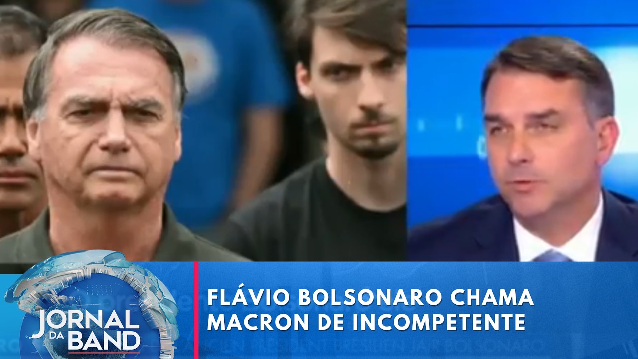 Flávio critica condenação de Bolsonaro e chama Macron de incompetente | Jornal da Band