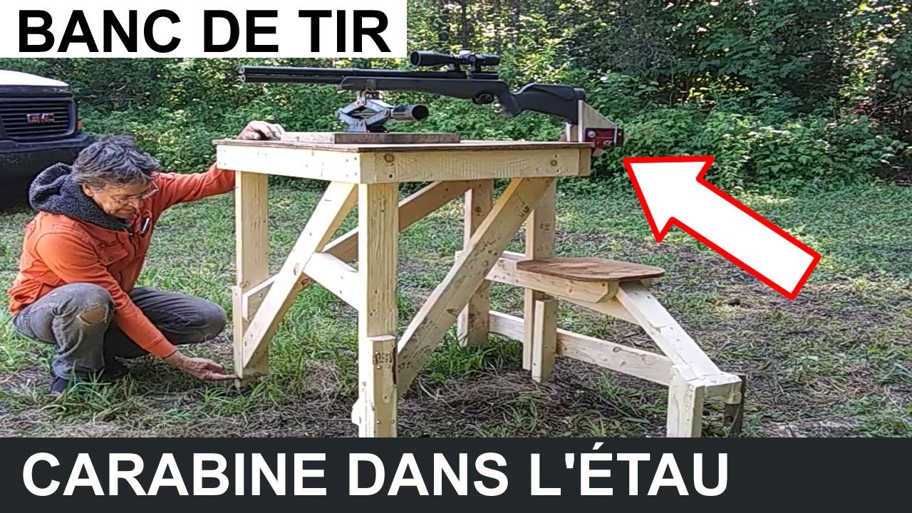 Banc de tir stable, avec étau et siège ajustable. #bancdetir #tabledetir #shooting