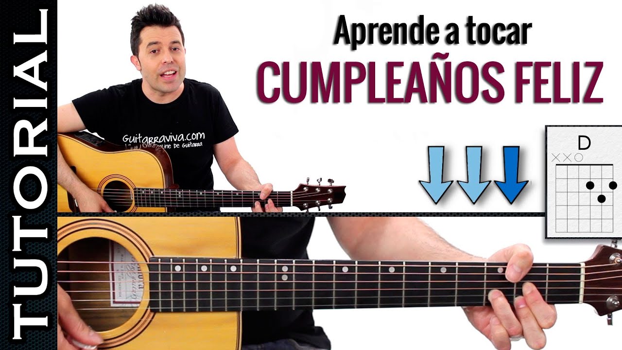como tocar CUMPLEAÑOS FELIZ en guitarra fácil! canción facil guitarra cumpleaños