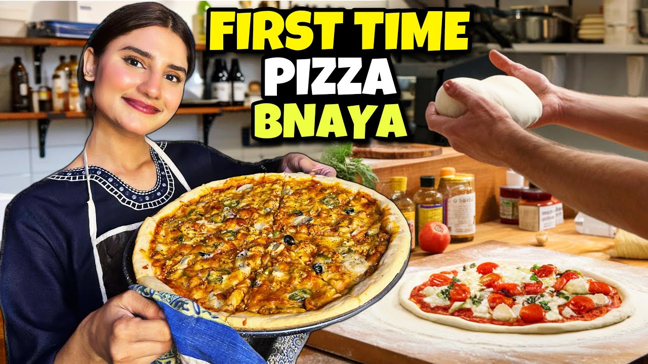 Pehli Bar Pizza Bnaya🍕| pizza recipe without oven 🧐| NA117
