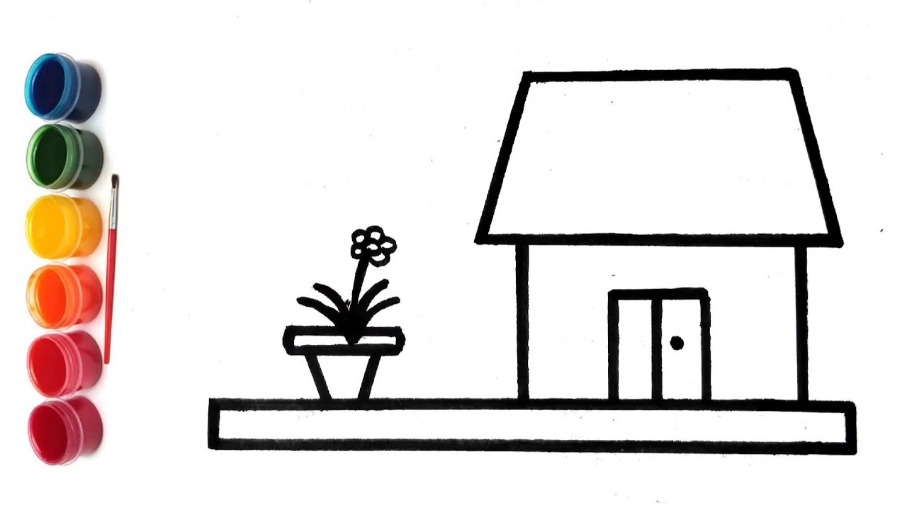 How to draw a house for kids drawing house kids painting video art 