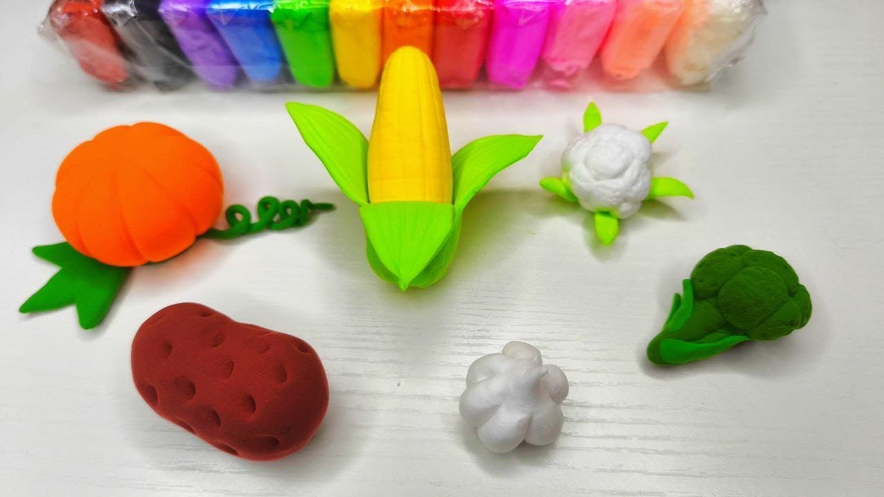 We make vegetables from plasticine