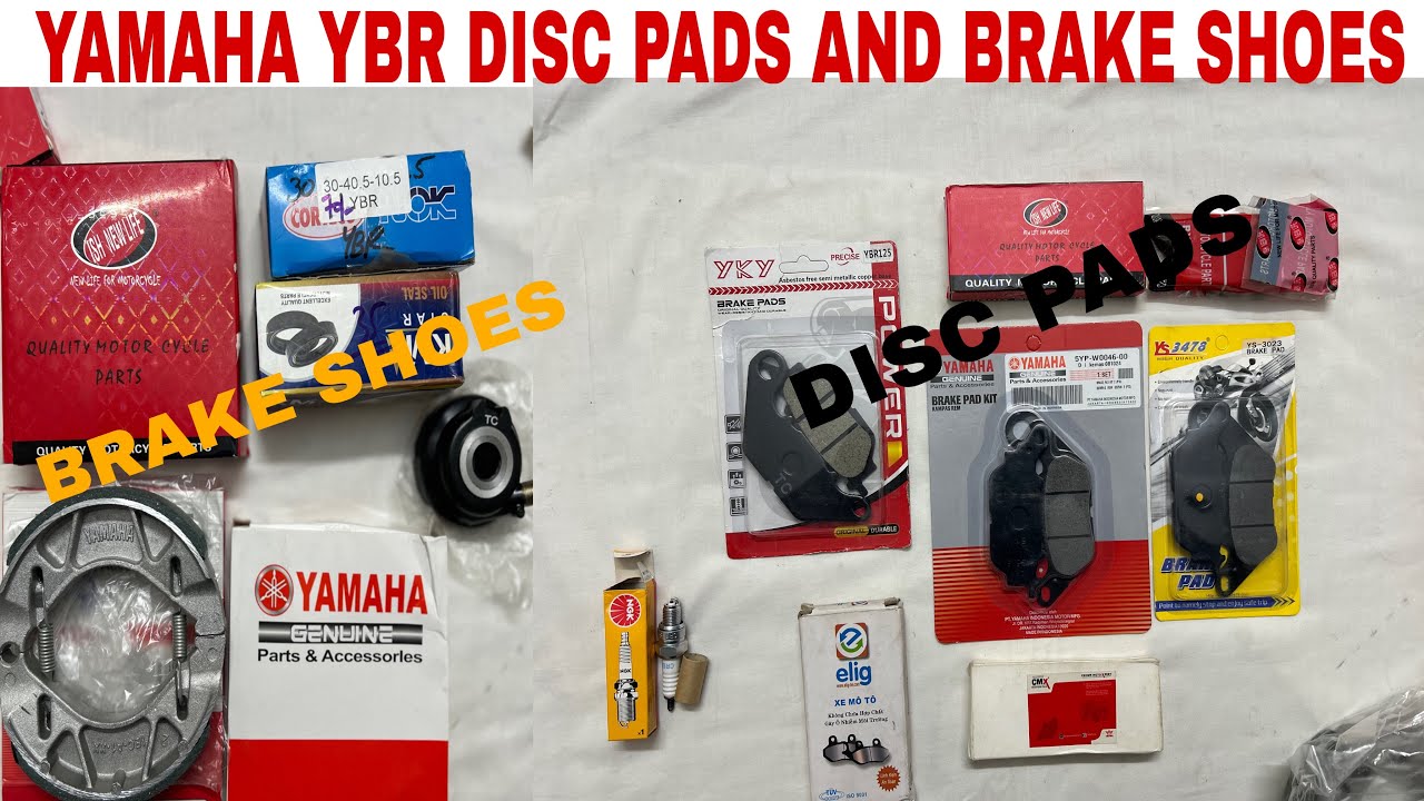 YAMAHA YBR DISC PADS AND BRAKE SHOES VARIETY, SHOCK SEAL, PLUG AVAILABLE #foryou #viral #yamahaybr 