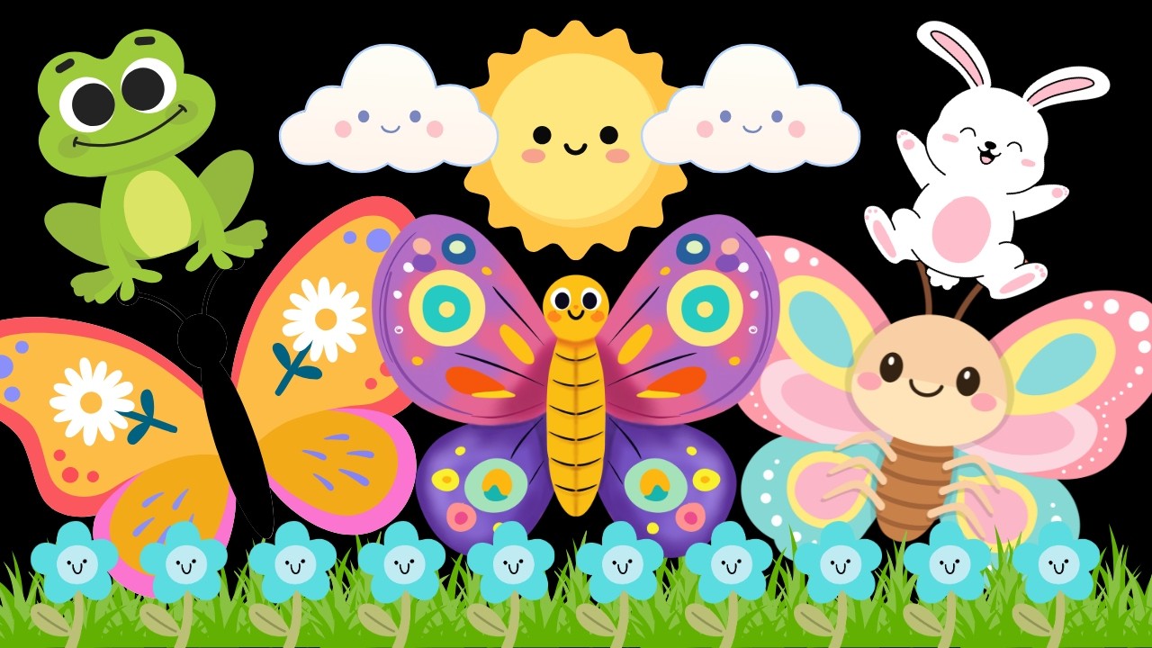 Cute & Happy Spring Animals Baby Sensory Video High Contrast Calm Visuals Brain Development