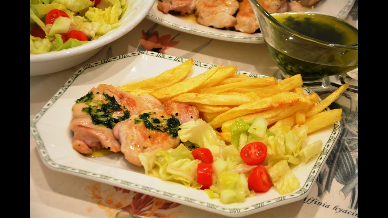 Churrasco de pollo con salsa verde. ¡Te va a entusiasmar!