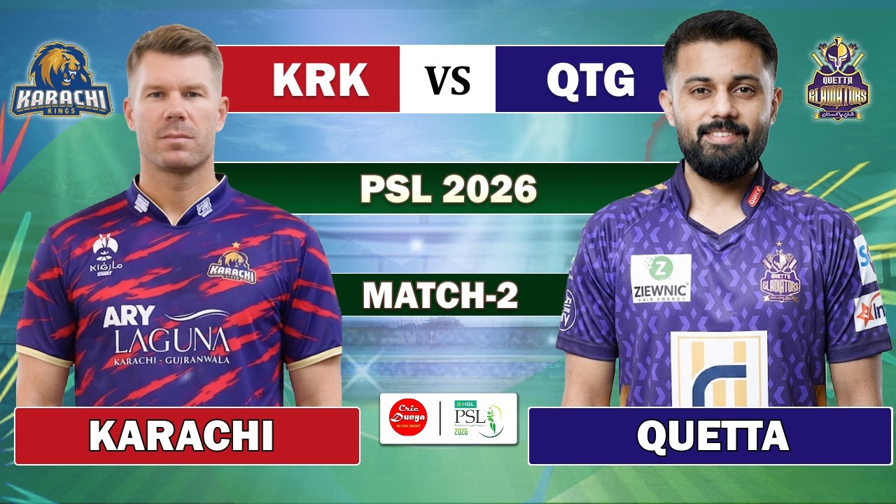 LIVE KARACHI KINGS vs QUETTA GLADIATORS PSL 2026 MATCH 2 LIVE | QG vs KK LIVE MATCH COMMENTARY 3 OVR