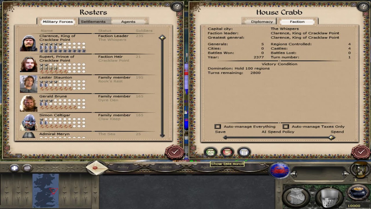 Age of Pety Kings , Hotseat , Turn 1 , House Crabb