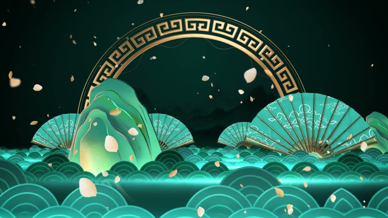 4k beautiful ancient fan dance background video ancient style background | Videos Pro Shop