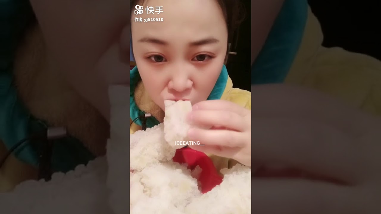 [bitesonly] her ice eating part (3) #iceeating #icebitesonly