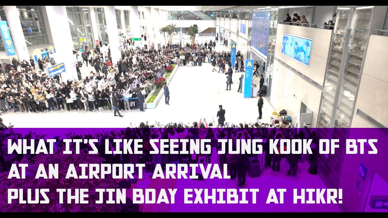 SEOUL VLOG: Catching Jung Kook (BTS) at the airport. Jin's (BTS) B Day Exhibit at HIKR GROUND.