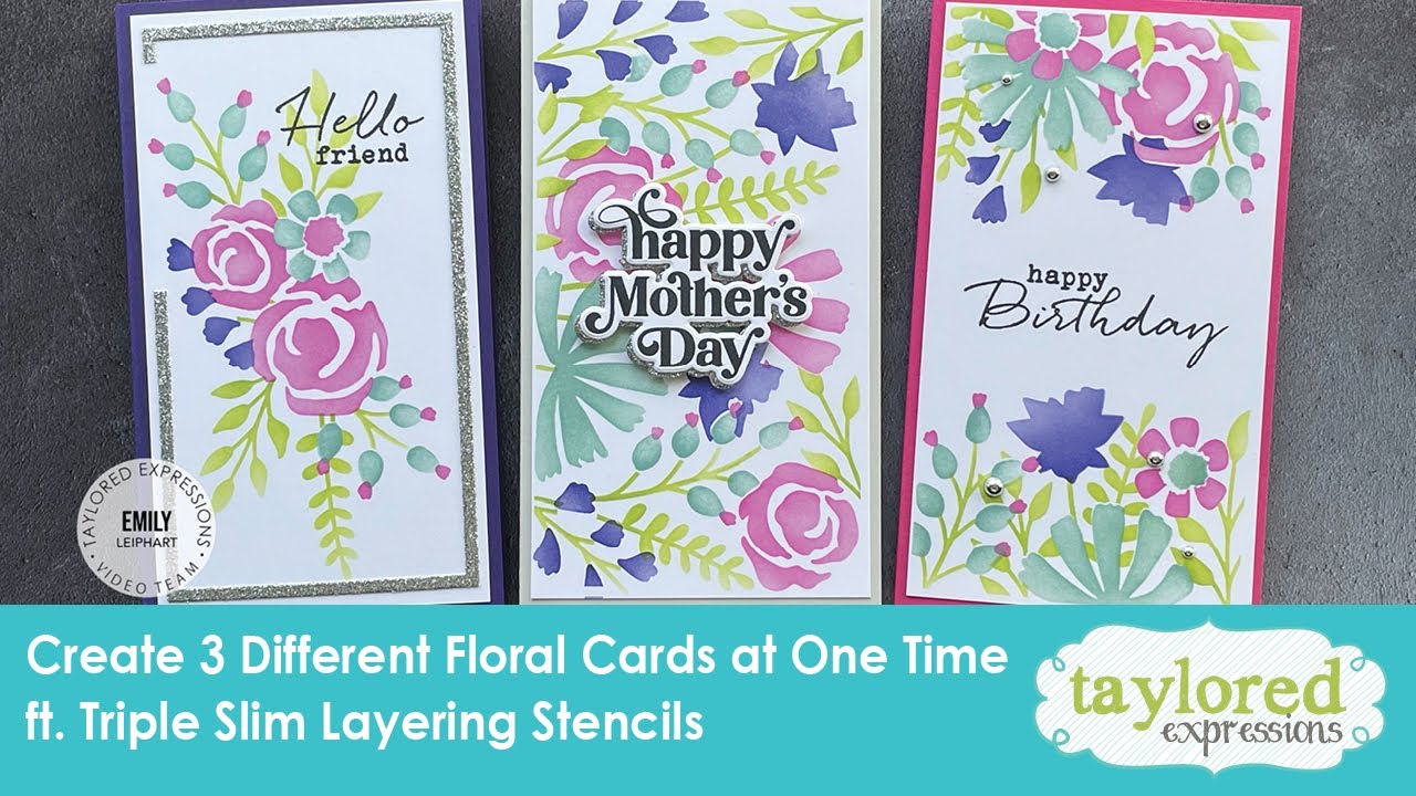 Triple Slim Layering Stencils - In the Garden | Emily Leiphart | Taylored Expressions