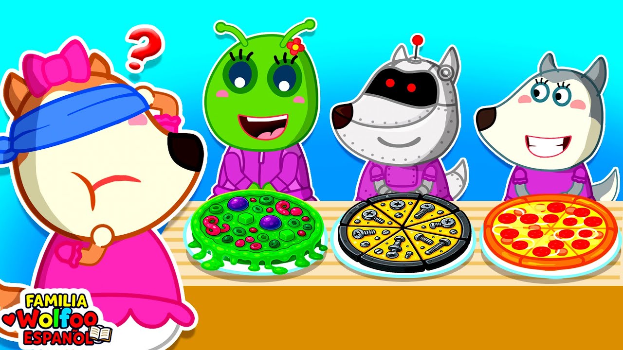 Familia Wolfoo Español | RETO DE COCINA YO VS ABUELA | DESAFÍO DE LA PIZZA - Dibujos Animados