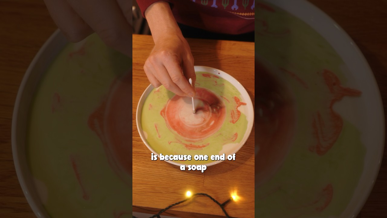 How to do the magic milk science trick! | Maddie Moate #shorts #christmas